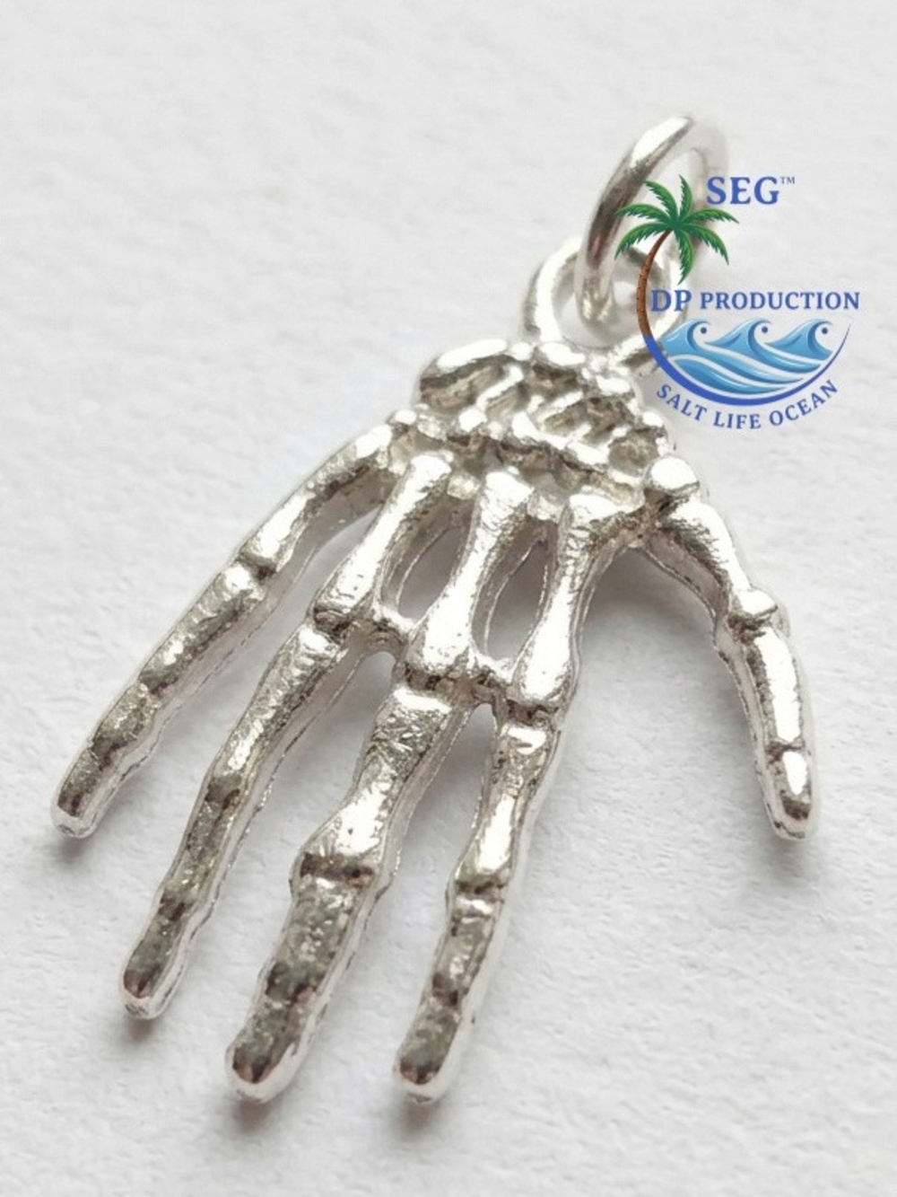 Silver Skeleton Hand Charm Pendant for Women Jewelry